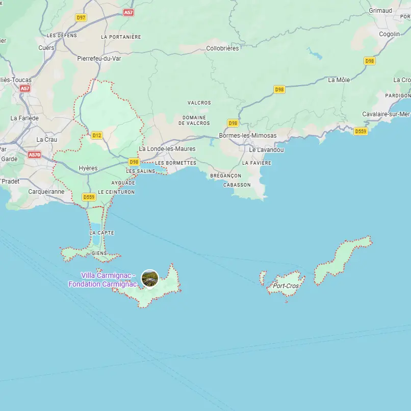 Carte de Hyères présentant les secteurs d'intervention de notre entreprise de nettoyage à Hyères