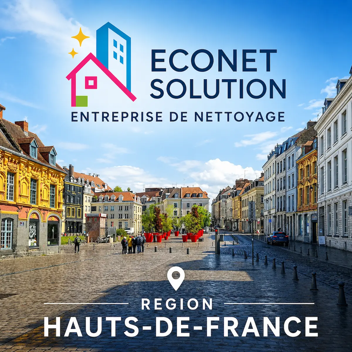 Entreprise de nettoyage en Hauts-de-France - Econet Solution intervient pour le nettoyage professionnel de façades, toitures, bardages, terrasses et bâtiments.