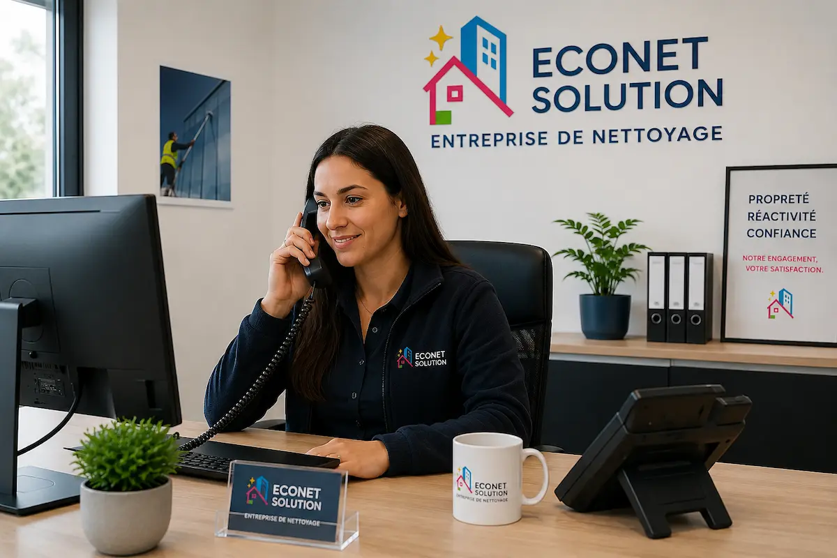 Conseillère ECONET SOLUTION accompagnant un client pour un devis de nettoyage de véranda à La Seyne-sur-Mer