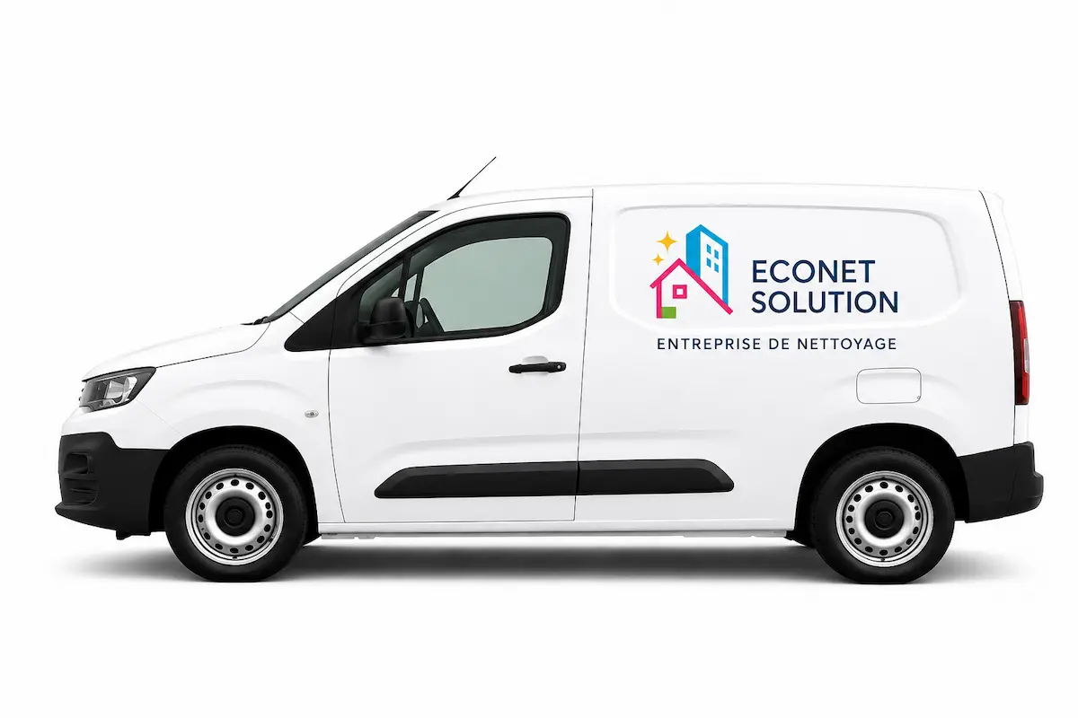 Véhicule d'intervention d'ECONET SOLUTION, entreprise de nettoyage en Bretagne.